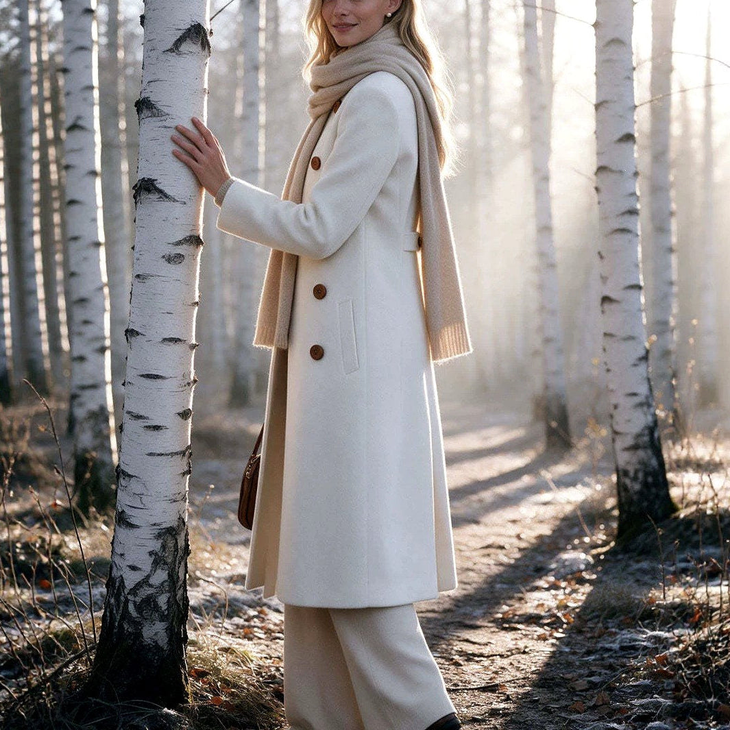 Lorenza - Women's Wool Double-Breasted Coat 5