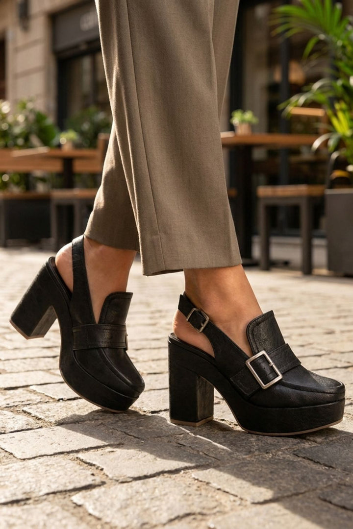 Lorraine - Women's Vintage Platform Slingback Pump