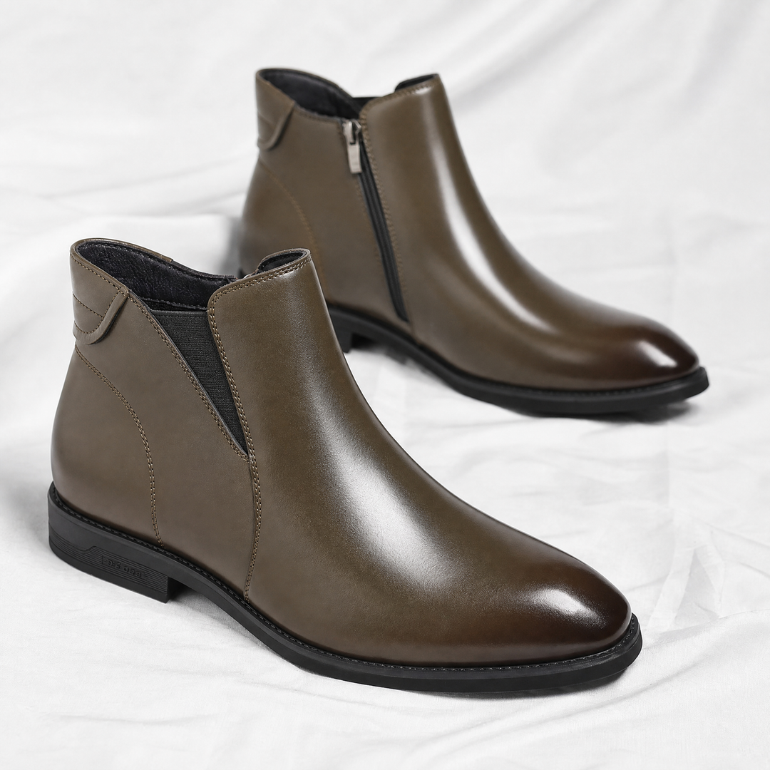 Luca - Men's Leather Chelsea Boots with Stretch Gussets
