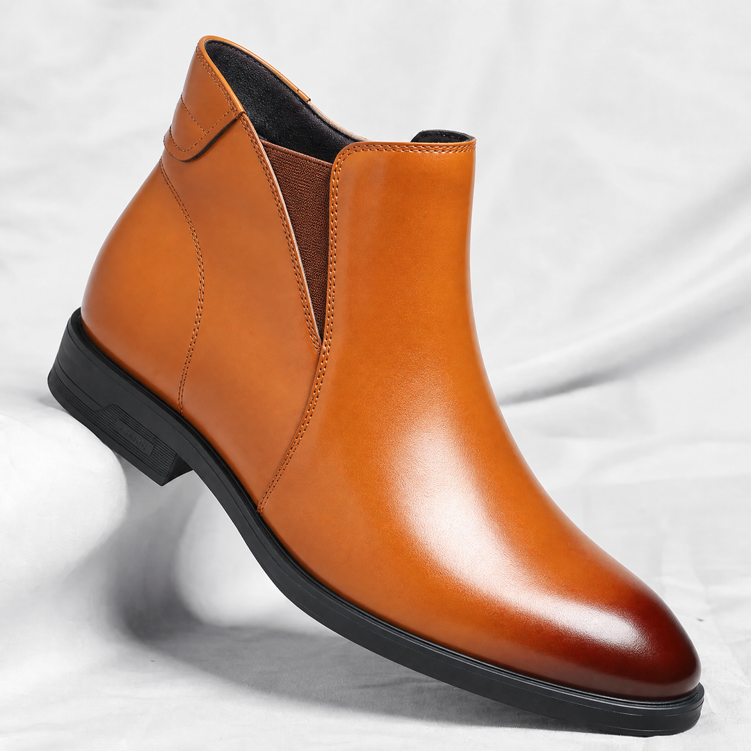 Luca - Men's Leather Chelsea Boots with Stretch Gussets