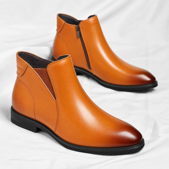 Luca - Men's Leather Chelsea Boots with Stretch Gussets
