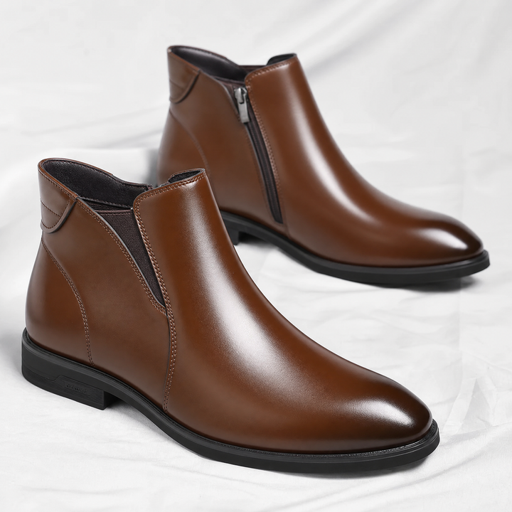 Luca - Men's Leather Chelsea Boots with Stretch Gussets