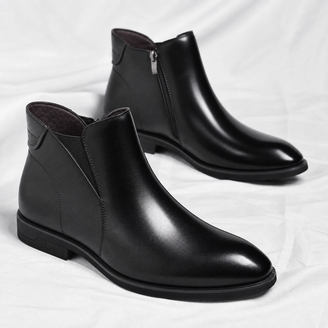 Luca - Men's Leather Chelsea Boots with Stretch Gussets