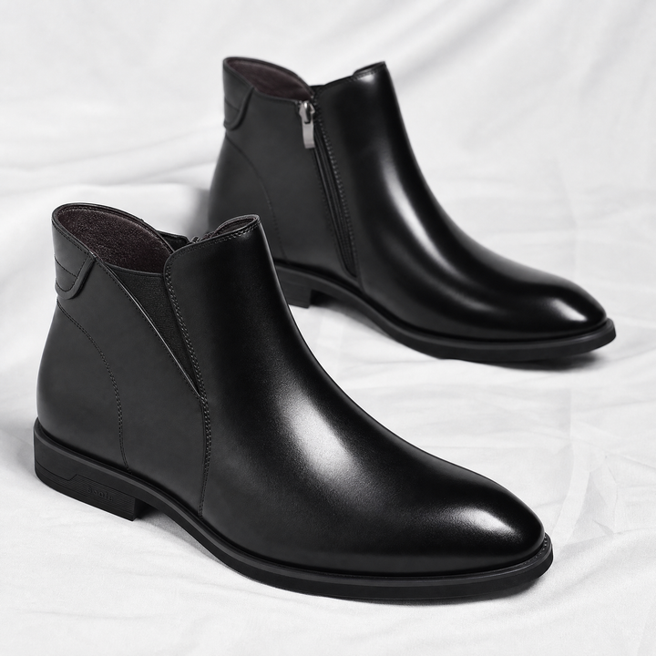 Luca - Men's Leather Chelsea Boots with Stretch Gussets