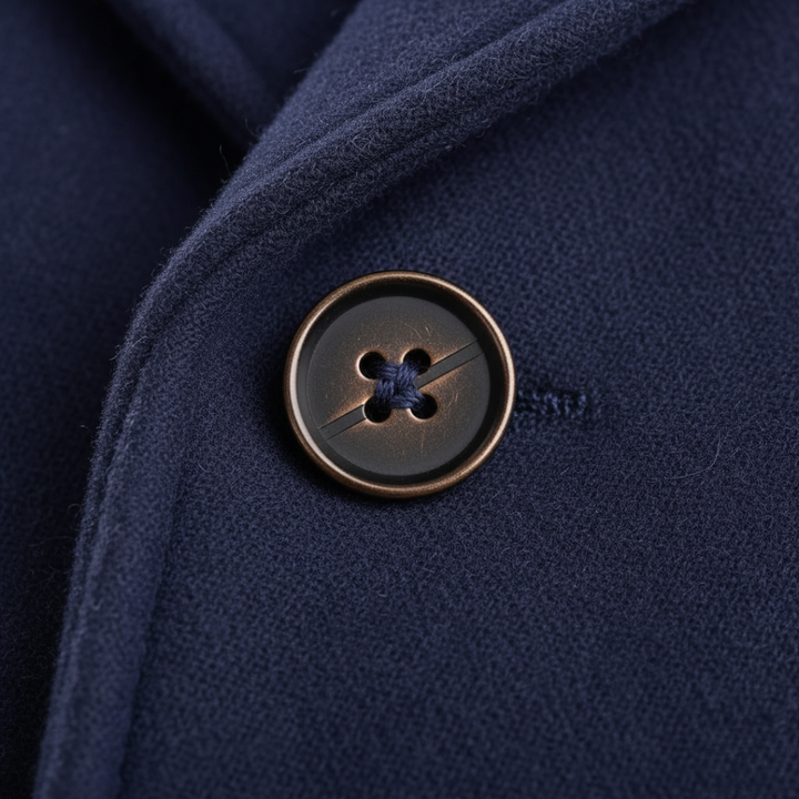 Lucas - Men's Double-Breasted Wool Blend Coat with Notch Lapels