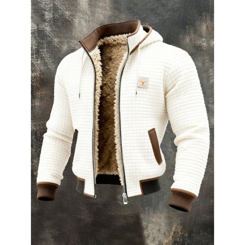 Lucas - Men's Textured Quilted Sherpa Fleece Jacket 1
