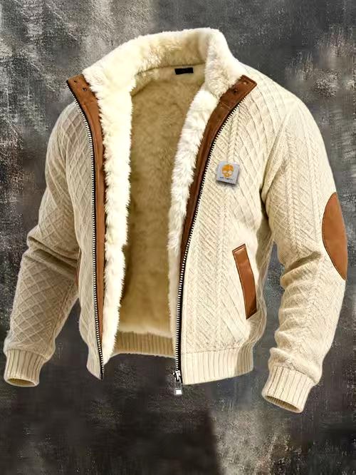 Lucas - Men's Textured Quilted Sherpa Fleece Jacket 7
