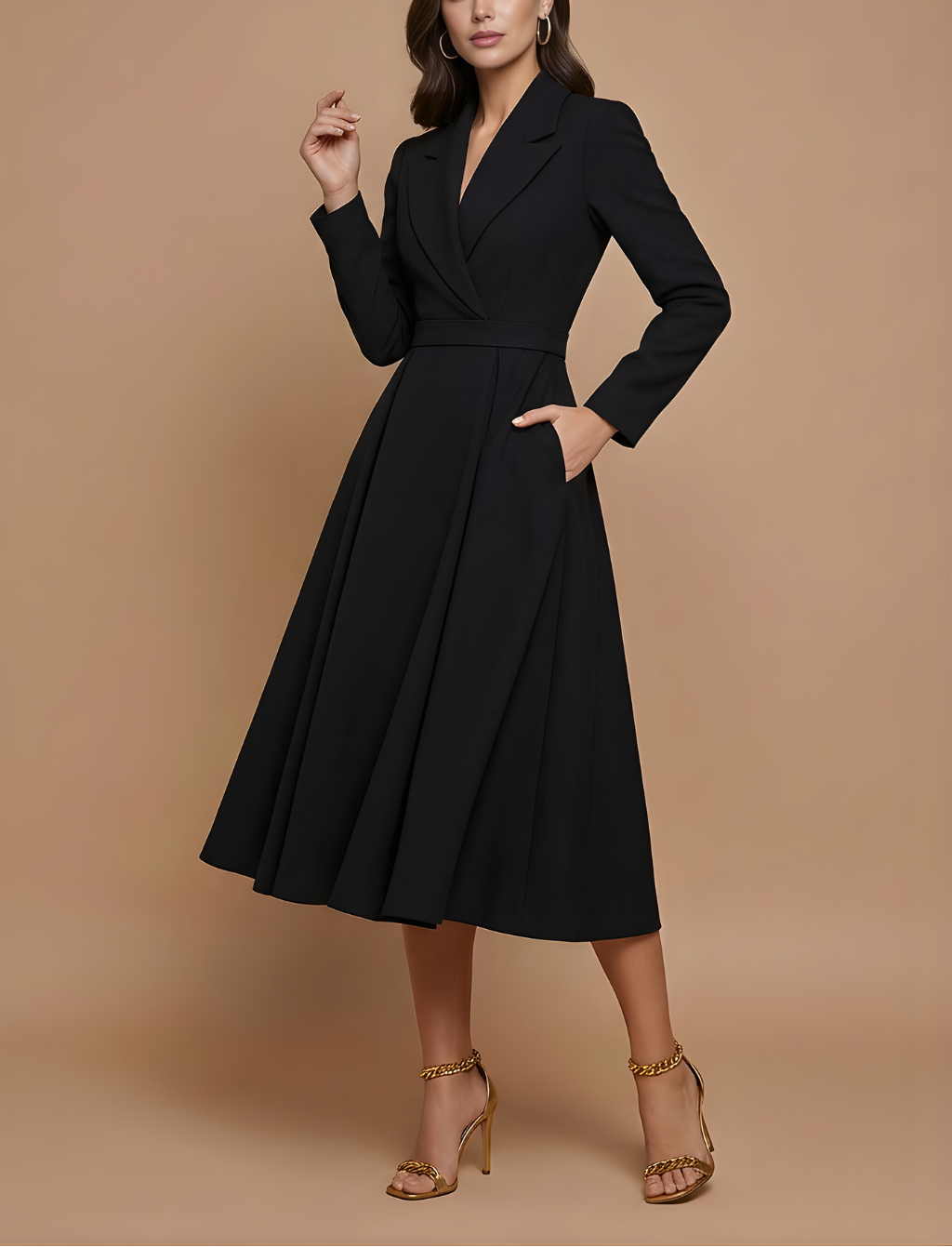 Luisa - Women’s Long Sleeve Flared Dress