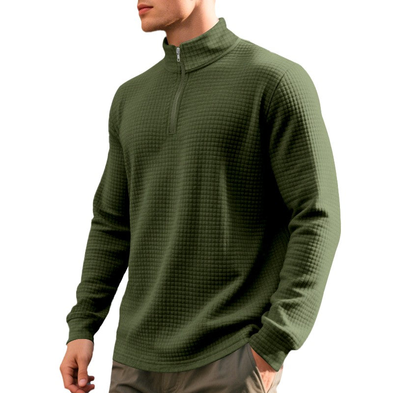 Luke - Men's Waffle Knit Quarter-Zip Sweatshirt 5