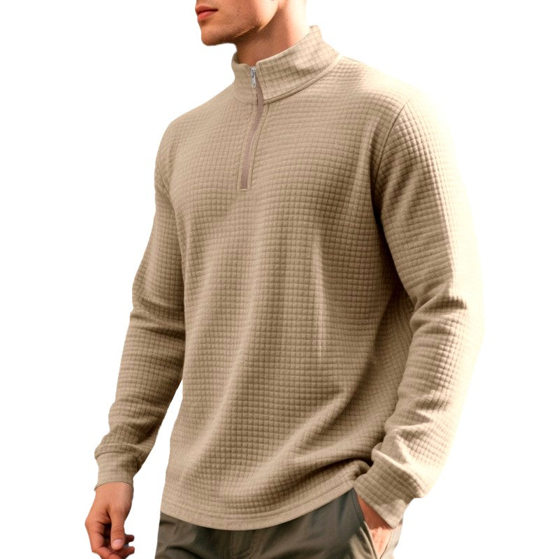 Luke - Men's Waffle Knit Quarter-Zip Sweatshirt 6