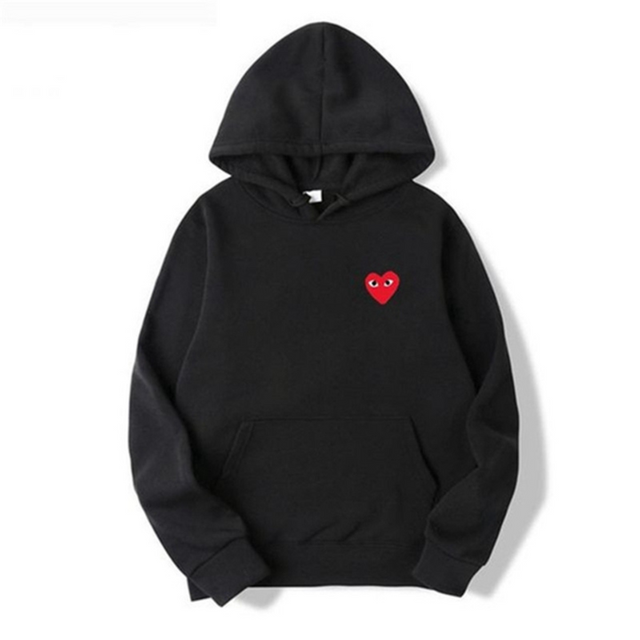 Lydia - Women's Embroidered Heart Hoodie with Drawstring and Kangaroo Pocket