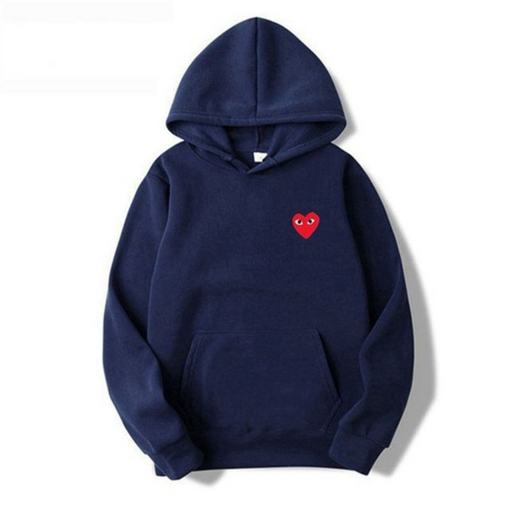 Lydia - Women's Embroidered Heart Hoodie with Drawstring and Kangaroo Pocket