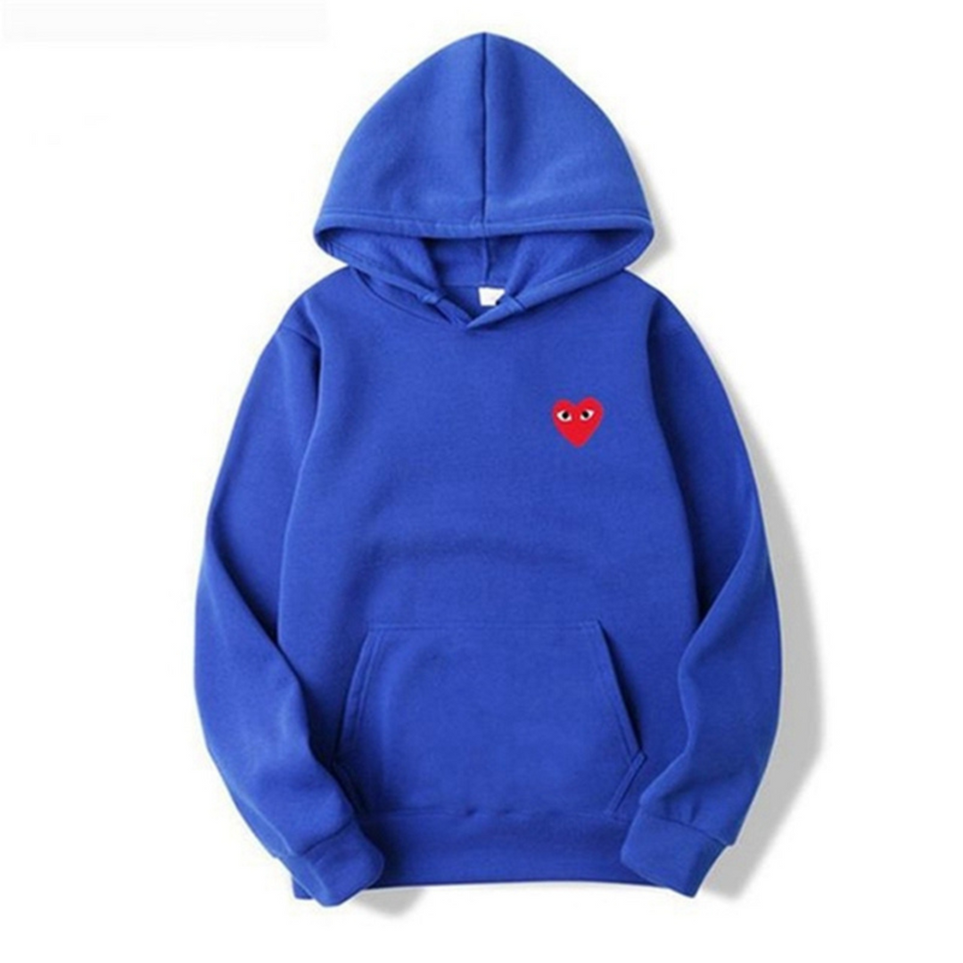 Lydia - Women's Embroidered Heart Hoodie with Drawstring and Kangaroo Pocket