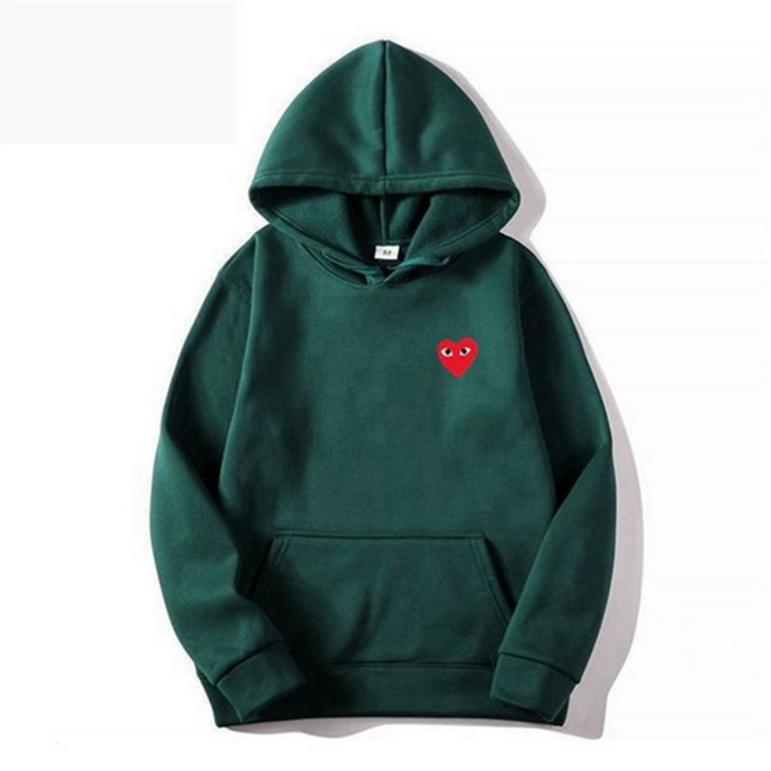 Lydia - Women's Embroidered Heart Hoodie with Drawstring and Kangaroo Pocket