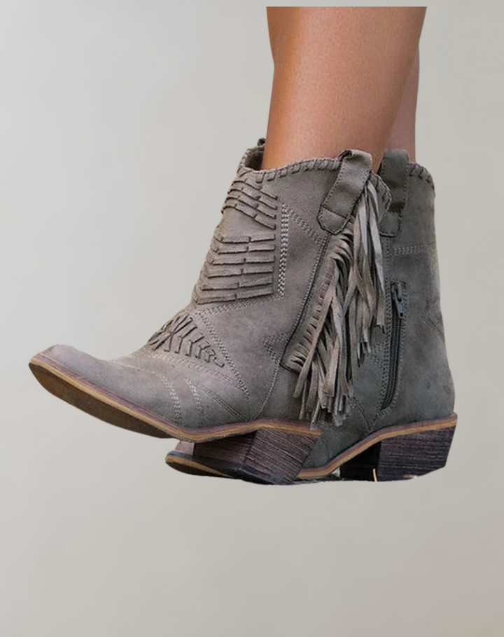 Lydia - Women's Fringe Ankle Boots