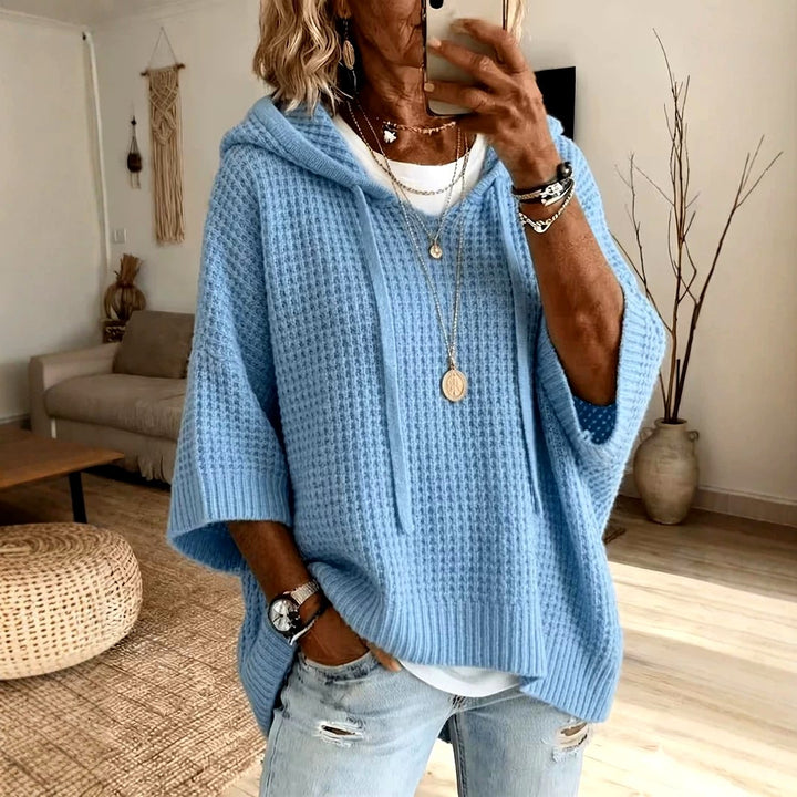 Lydia - Women's Textured Hooded Oversized Knit Sweater 1