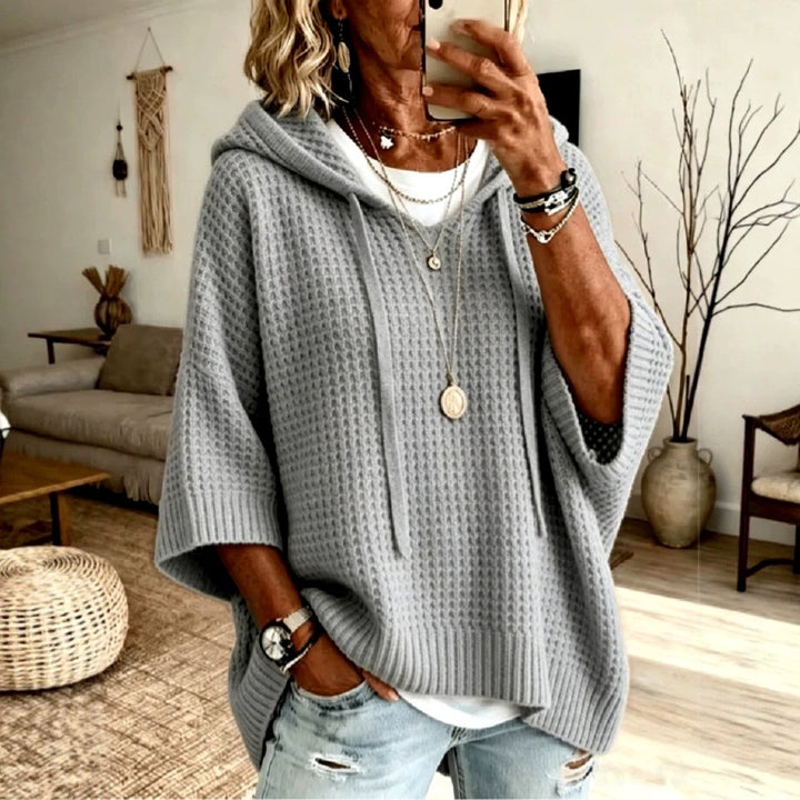 Lydia - Women's Textured Hooded Oversized Knit Sweater 3
