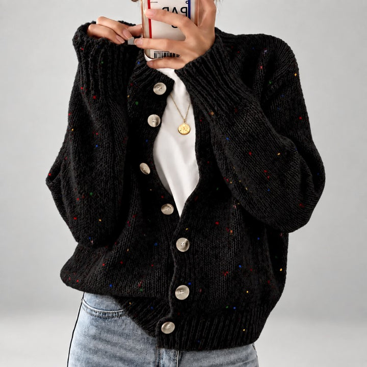 Madeline – Women's Speckled Knit Button Cardigan 3