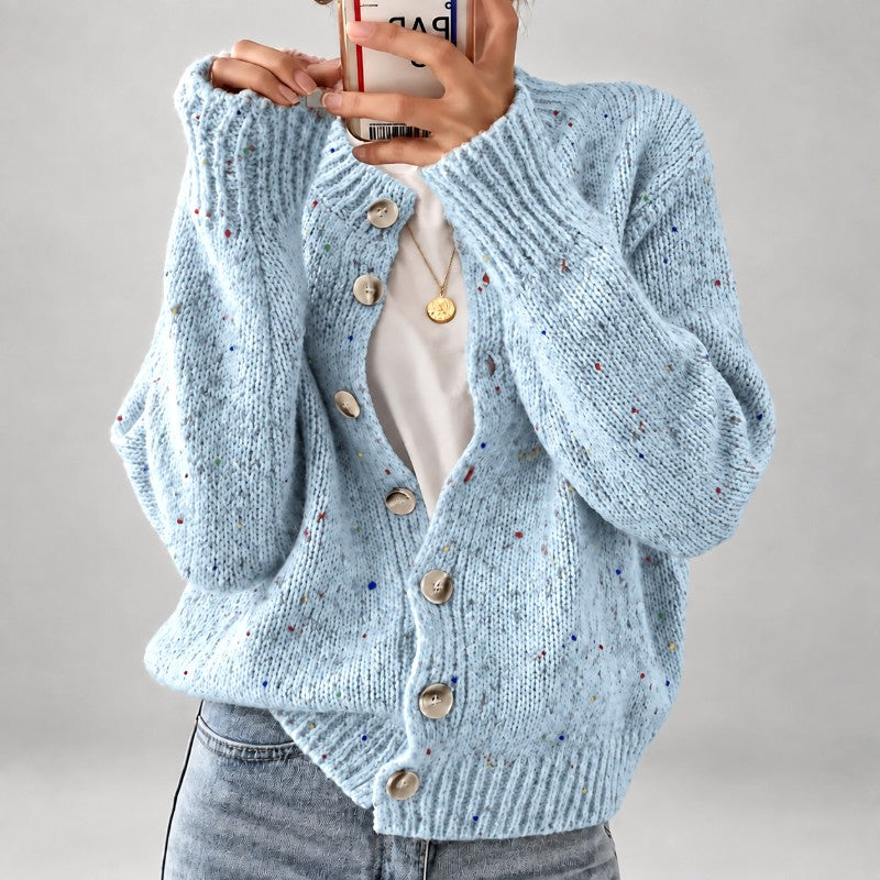 Madeline – Women's Speckled Knit Button Cardigan 5