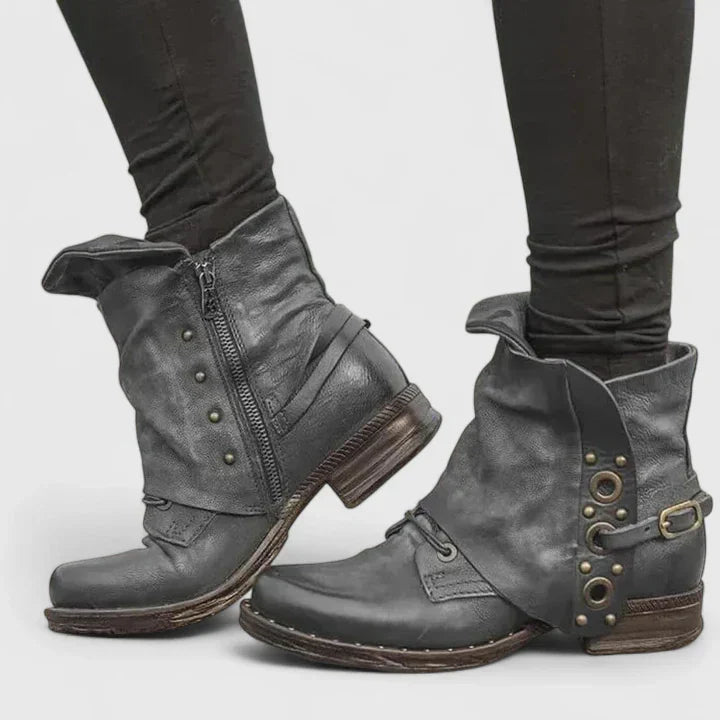Magnolia - Women's Studded Cuff Ankle Boots