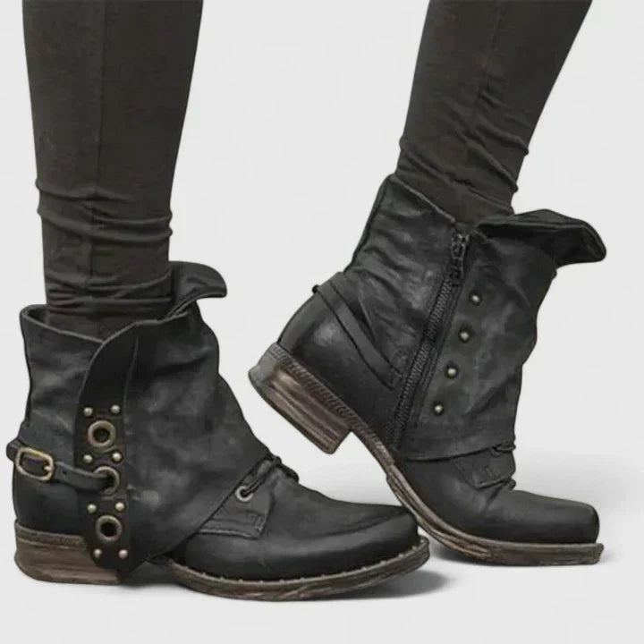 Magnolia - Women's Studded Cuff Ankle Boots