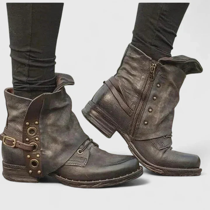 Magnolia - Women's Studded Cuff Ankle Boots