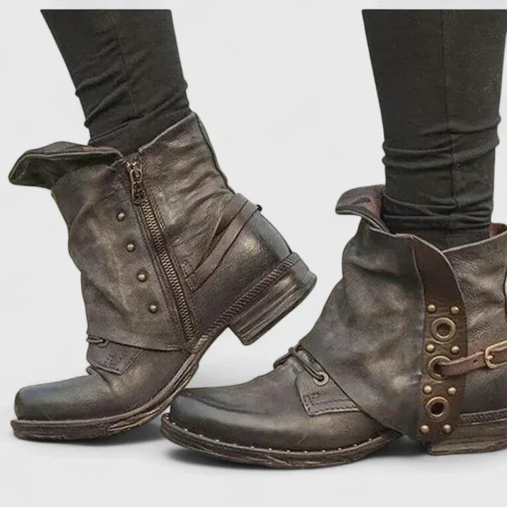 Magnolia - Women's Studded Cuff Ankle Boots