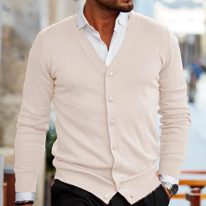 Marcus - Men's Patch Pocketed Button-Front Cardigan