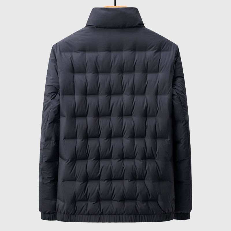 Marcus - Men's Quilted Box-Stitch Puffer Jacket with Mock Neck