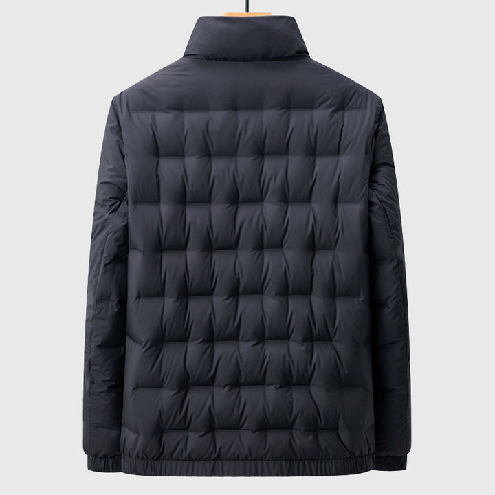 Marcus - Men's Quilted Box-Stitch Puffer Jacket with Mock Neck