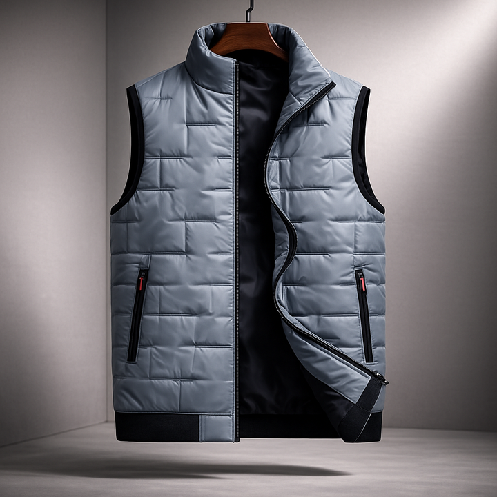 Marcus - Men's Quilted Puffer Vest with Stand Collar