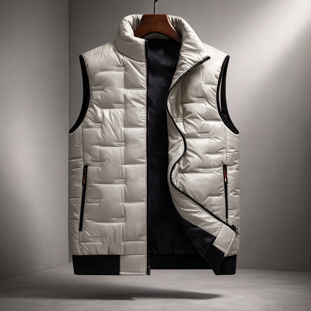 Marcus - Men's Quilted Puffer Vest with Stand Collar