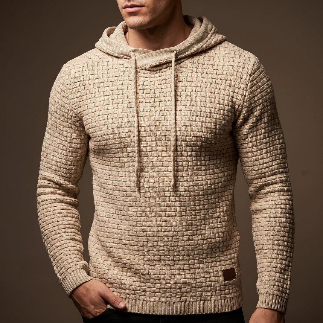 Marcus - Men's Waffle-Knit Drawstring Hoodie