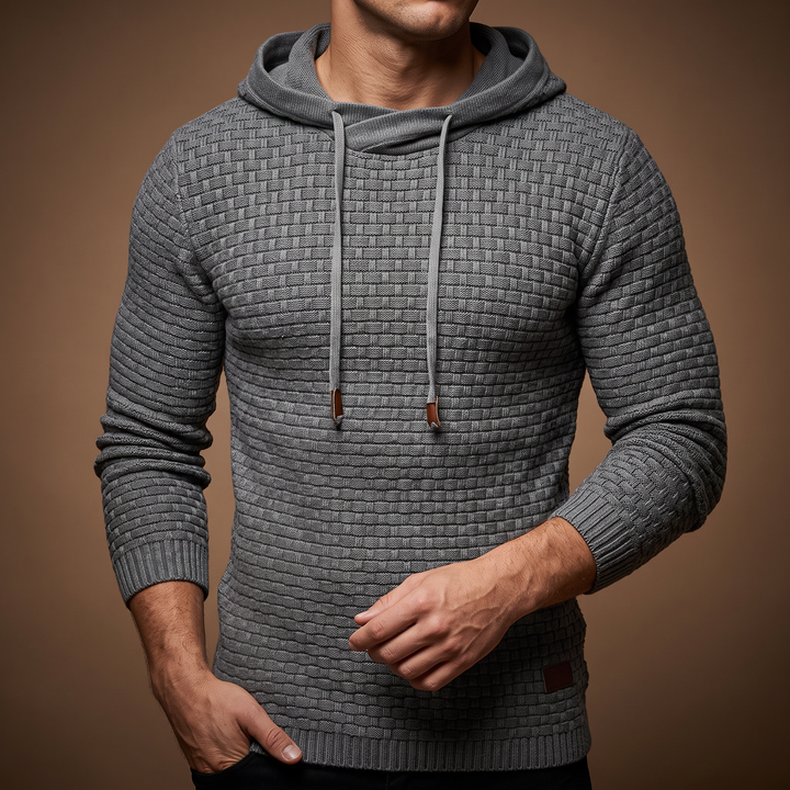 Marcus - Men's Waffle-Knit Drawstring Hoodie
