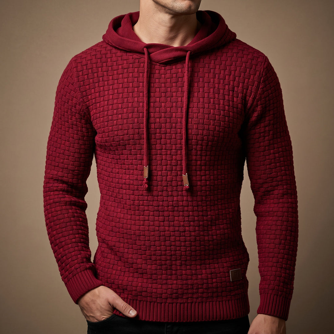 Marcus - Men's Waffle-Knit Drawstring Hoodie