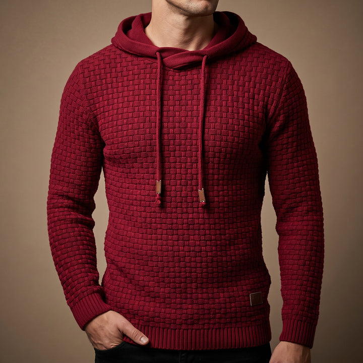 Marcus - Men's Waffle-Knit Drawstring Hoodie