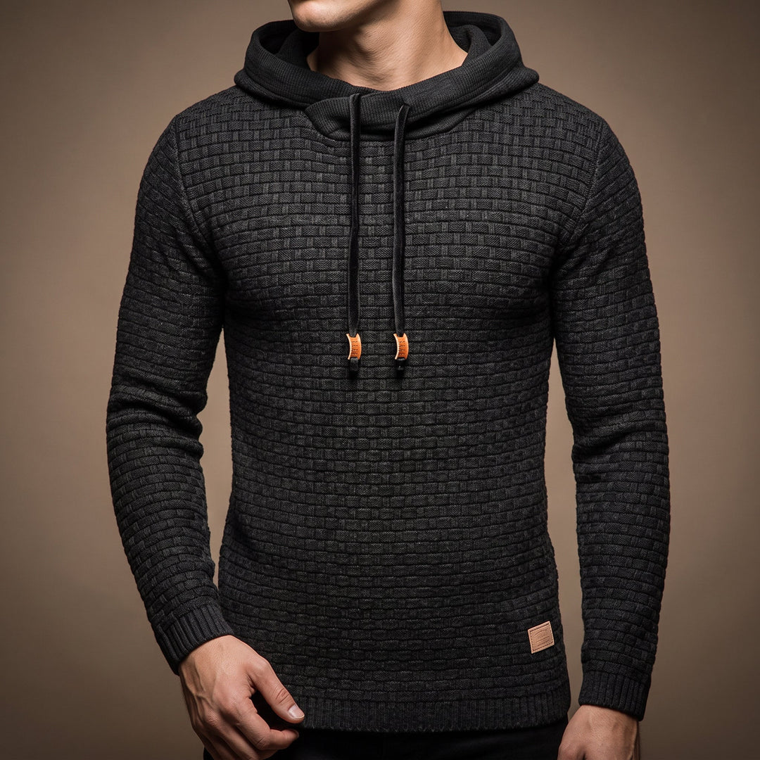 Marcus - Men's Waffle-Knit Drawstring Hoodie