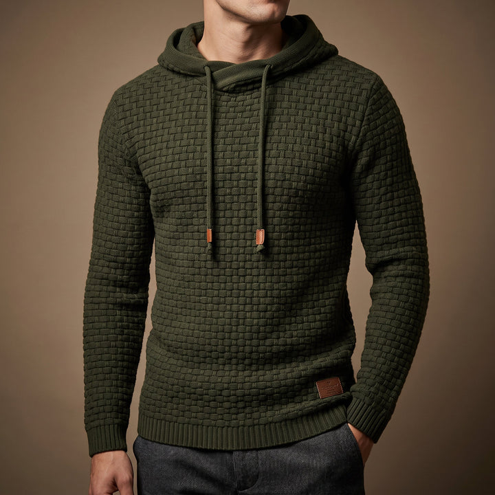 Marcus - Men's Waffle-Knit Drawstring Hoodie