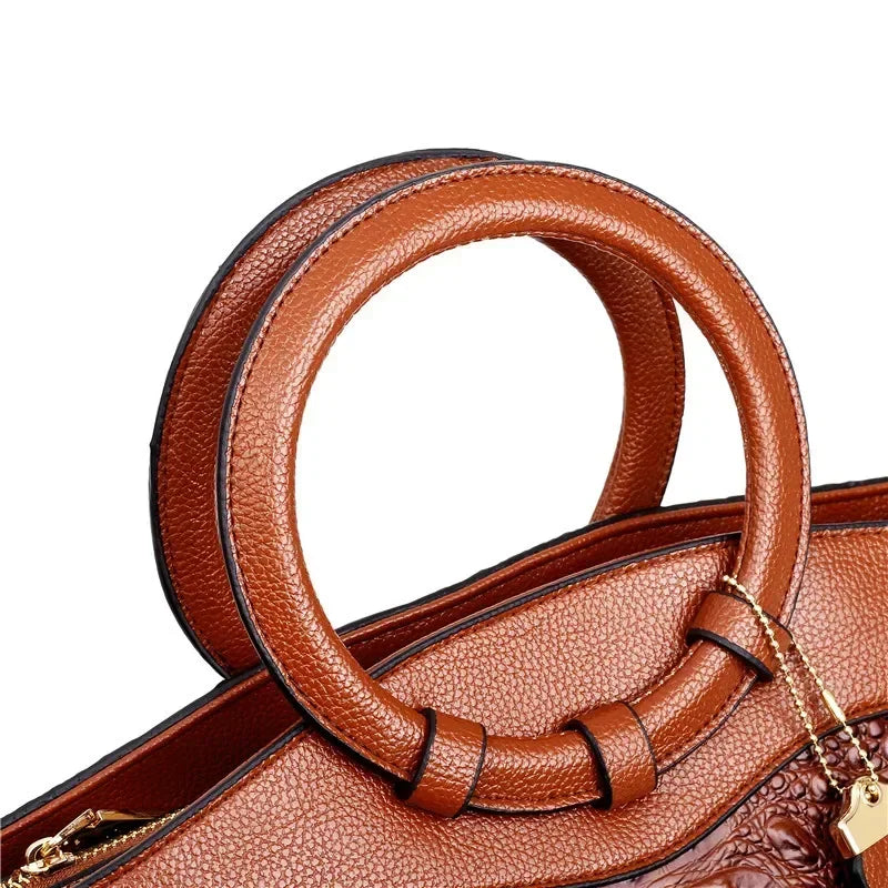 Margie – Women's Crocodile-Embossed Leather Handbag