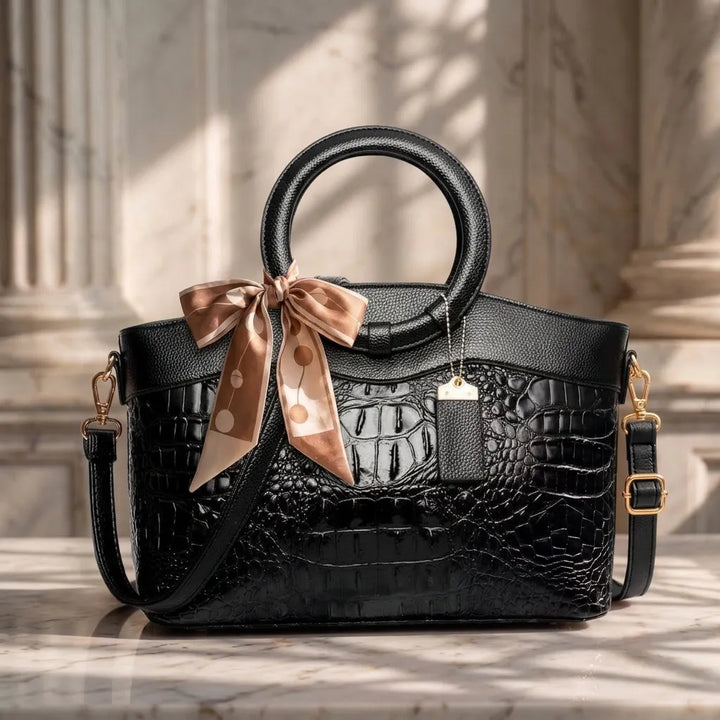 Margie – Women's Crocodile-Embossed Leather Handbag