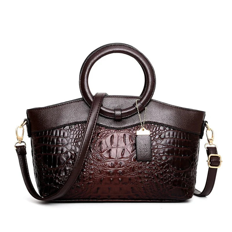 Margie – Women's Crocodile-Embossed Leather Handbag