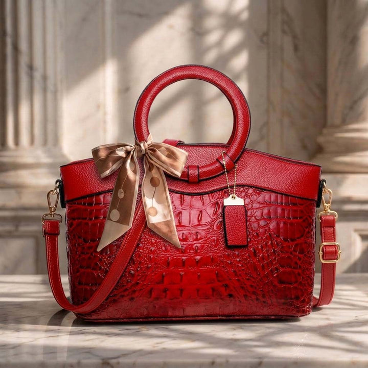Margie – Women's Crocodile-Embossed Leather Handbag