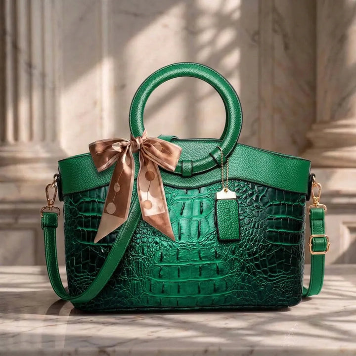 Margie – Women's Crocodile-Embossed Leather Handbag