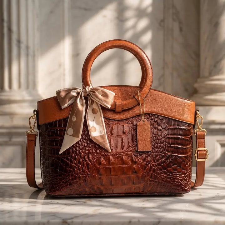 Margie – Women's Crocodile-Embossed Leather Handbag