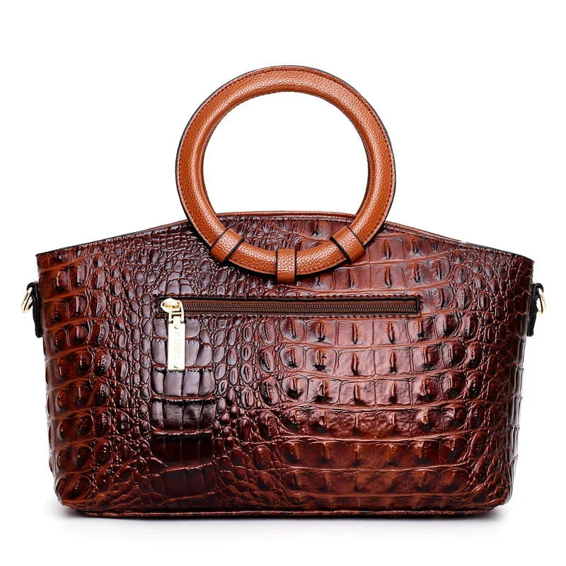 Margie – Women's Crocodile-Embossed Leather Handbag