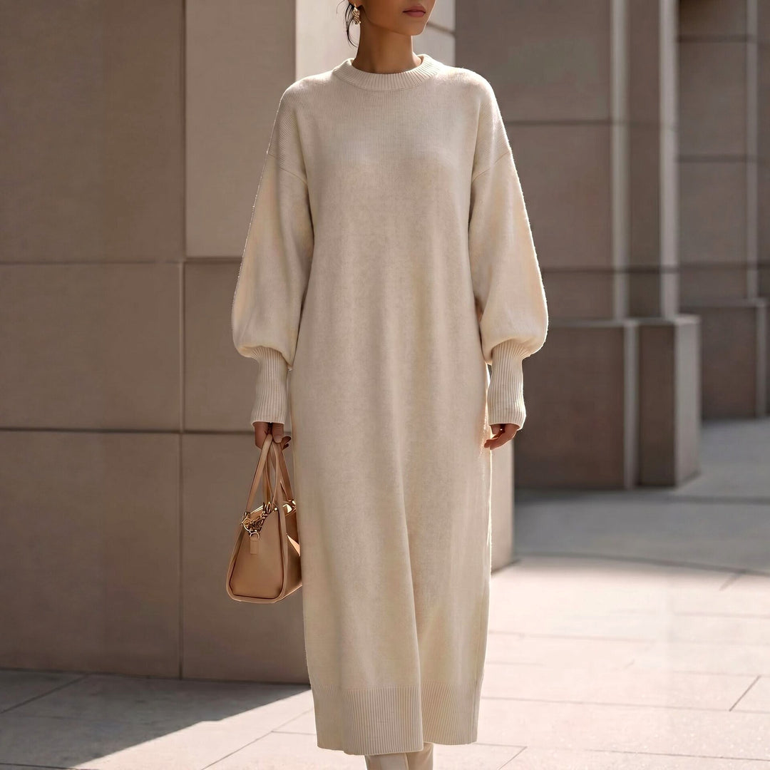 Margot - Women's Oversized Long Sleeve Knit Fall Dress 1