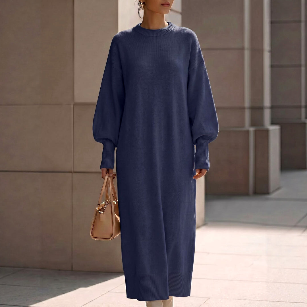Margot - Women's Oversized Long Sleeve Knit Fall Dress 3