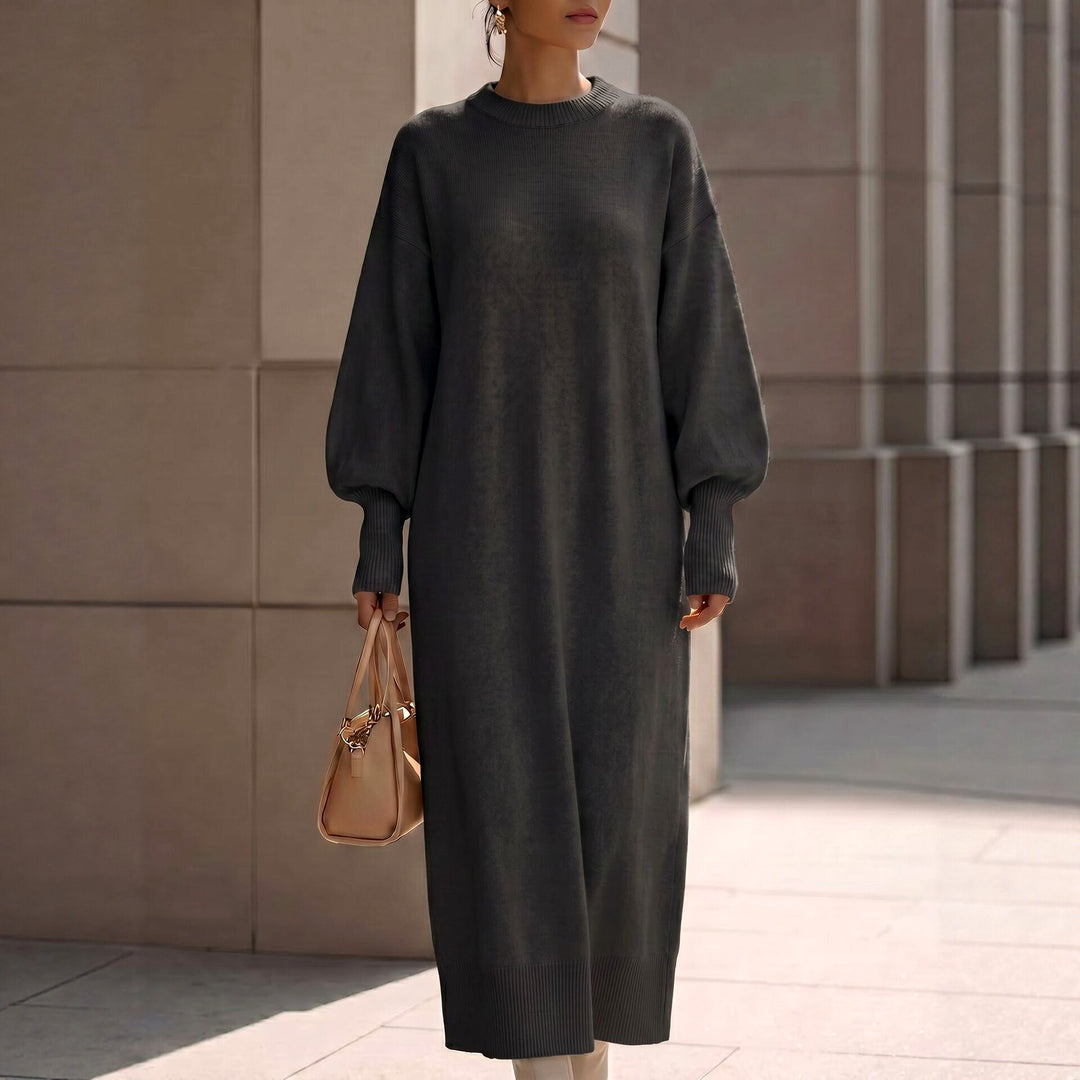 Margot - Women's Oversized Long Sleeve Knit Fall Dress 4