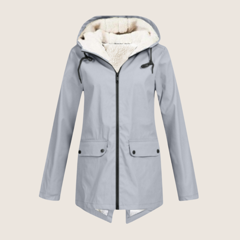Marguerite - Women's Hooded Waterproof Rain Jacket with Pocket Details