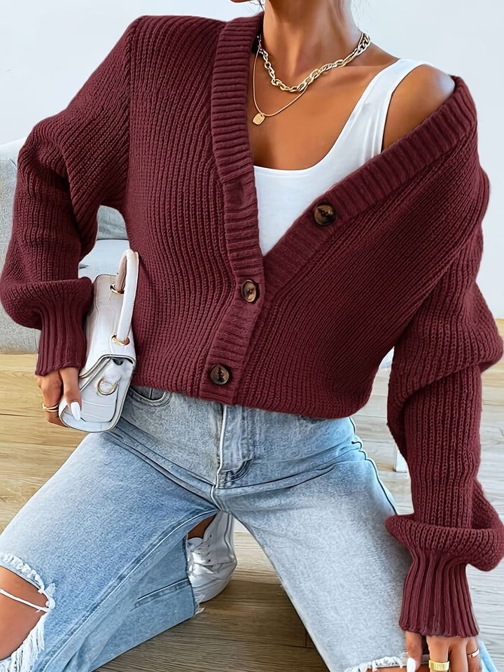Marguerite - Women's Ribbed Button-Front Cardigan